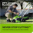60V 25" SP Mower 3PC Combo Kit, 16" String Trimmer and 610CFM Blower greenworkstools