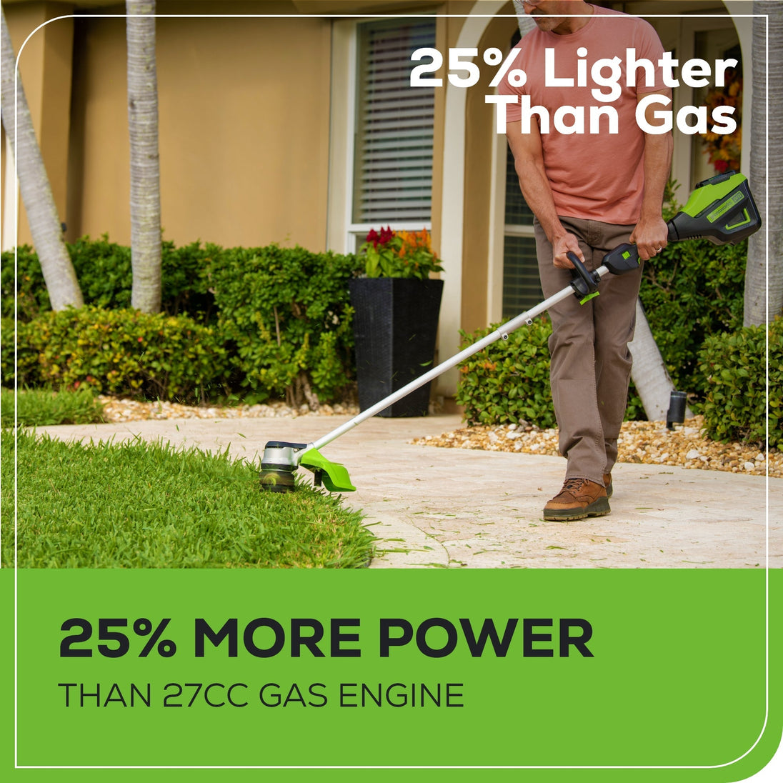 60V 25" Self-Propelled Lawn Mower 4-pc Combo Kit: (2) 4.0 Ah Batteries and Dual-Port Charger greenworkstools