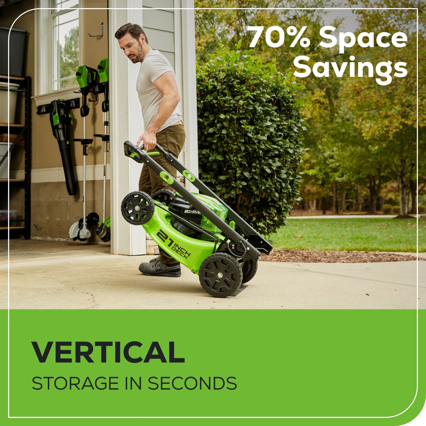 80V 21" Cordless Battery 4-in-1 Push Mower and 730CFM Leaf Blower Combo Kit, (1) 4.0 Ah Battery and (1) Rapid Charger greenworkstools