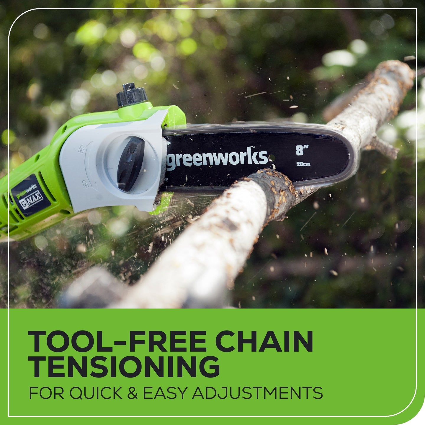 40V Cordless 8" Pole Saw with Hedge Trimmer Attachment Combo Kit (Tool Only) greenworkstools