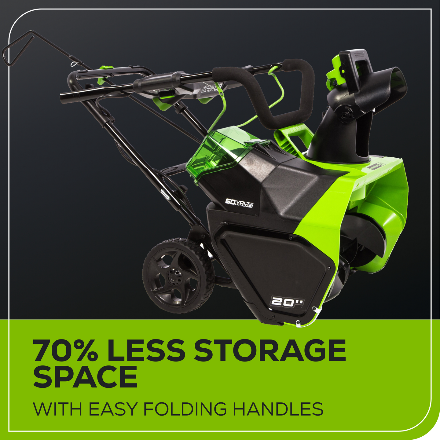60V 20" Cordless Battery Single-Stage Snow Blower w/ 5.0Ah Battery & Charger greenworkstools
