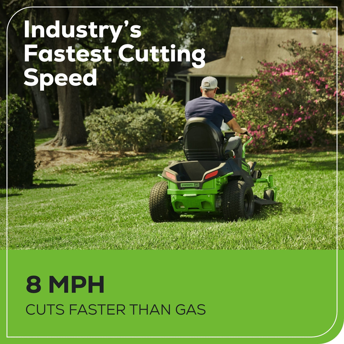 60V 42" Cordless Battery CrossoverZ Zero Turn Riding Lawn Mower 3-Tool Combo Kit, (6) 8Ah Batteries, One(1) 2.5 Ah Battery and (4) Chargers greenworkstools