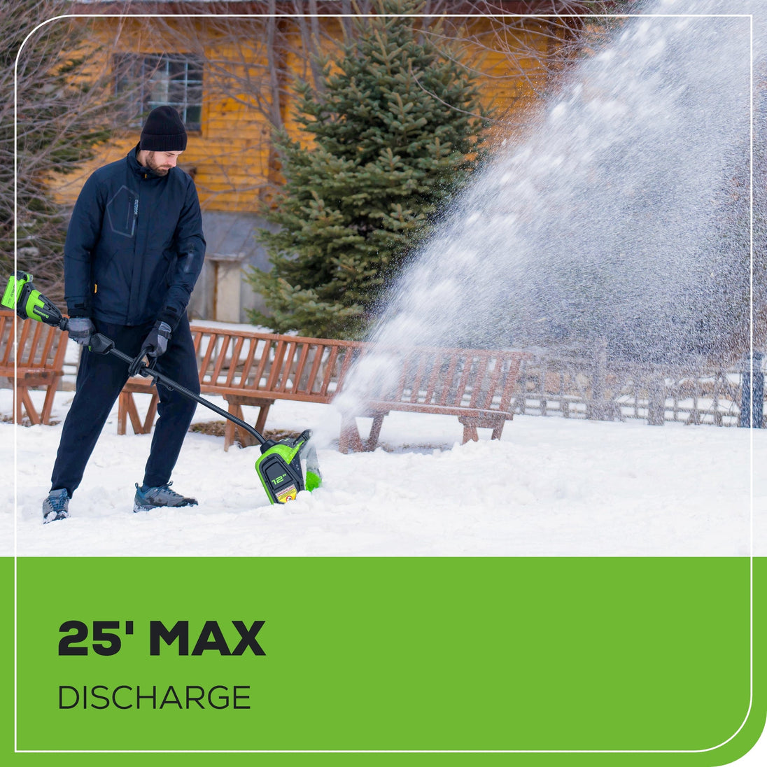 40V 12" Cordless Brushless Snow Shovel with Light (Tool Only) greenworkstools