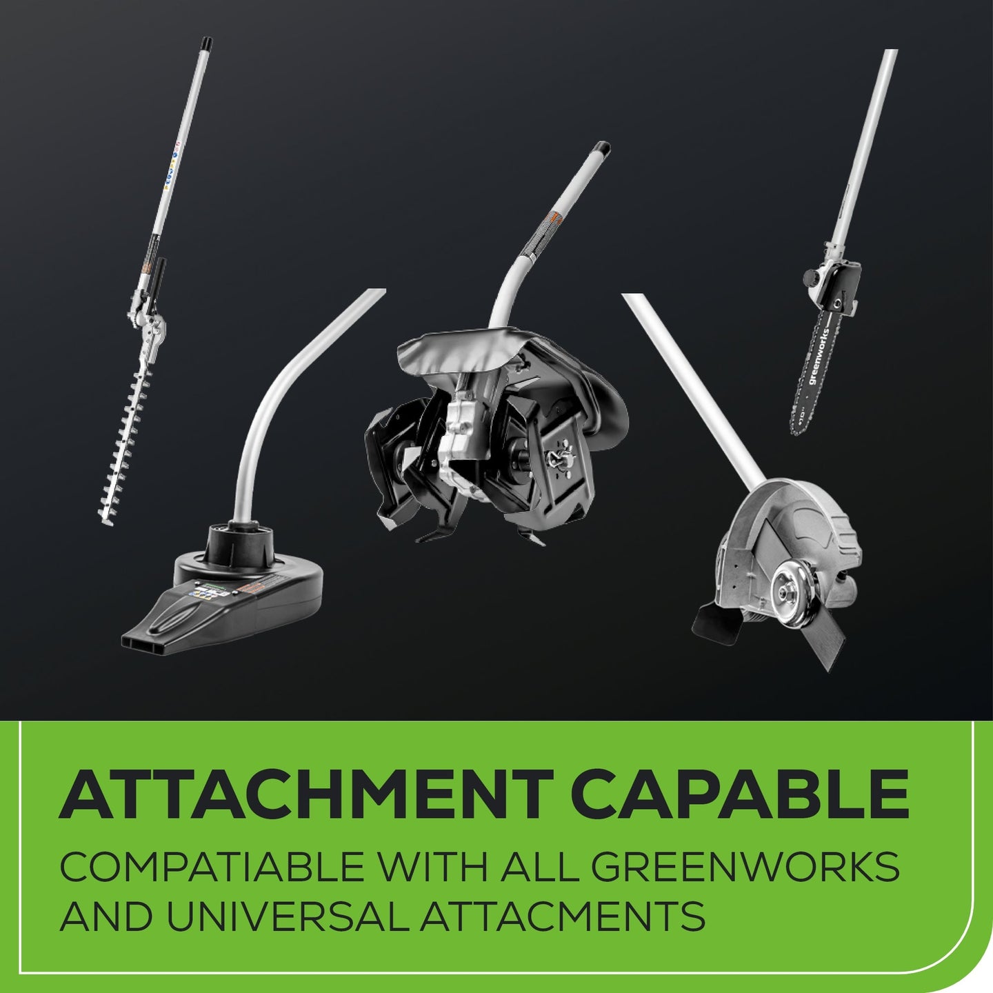 60V 16" Cordless Battery String Trimmer (Attachment Capable) and 16" Hedge Trimmer Attachment Combo Kit: 4.0 Ah Battery and Charger greenworkstools