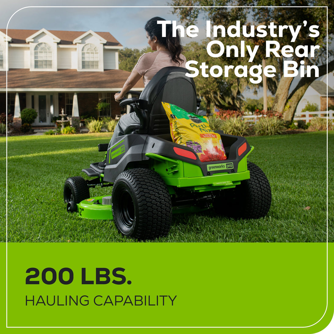 60V 42" Cordless Battery CrossoverT Riding Lawn Mower + Bagger, (6) 8.0 Ah Batteries and (3) Dual-Port Turbo Chargers greenworkstools