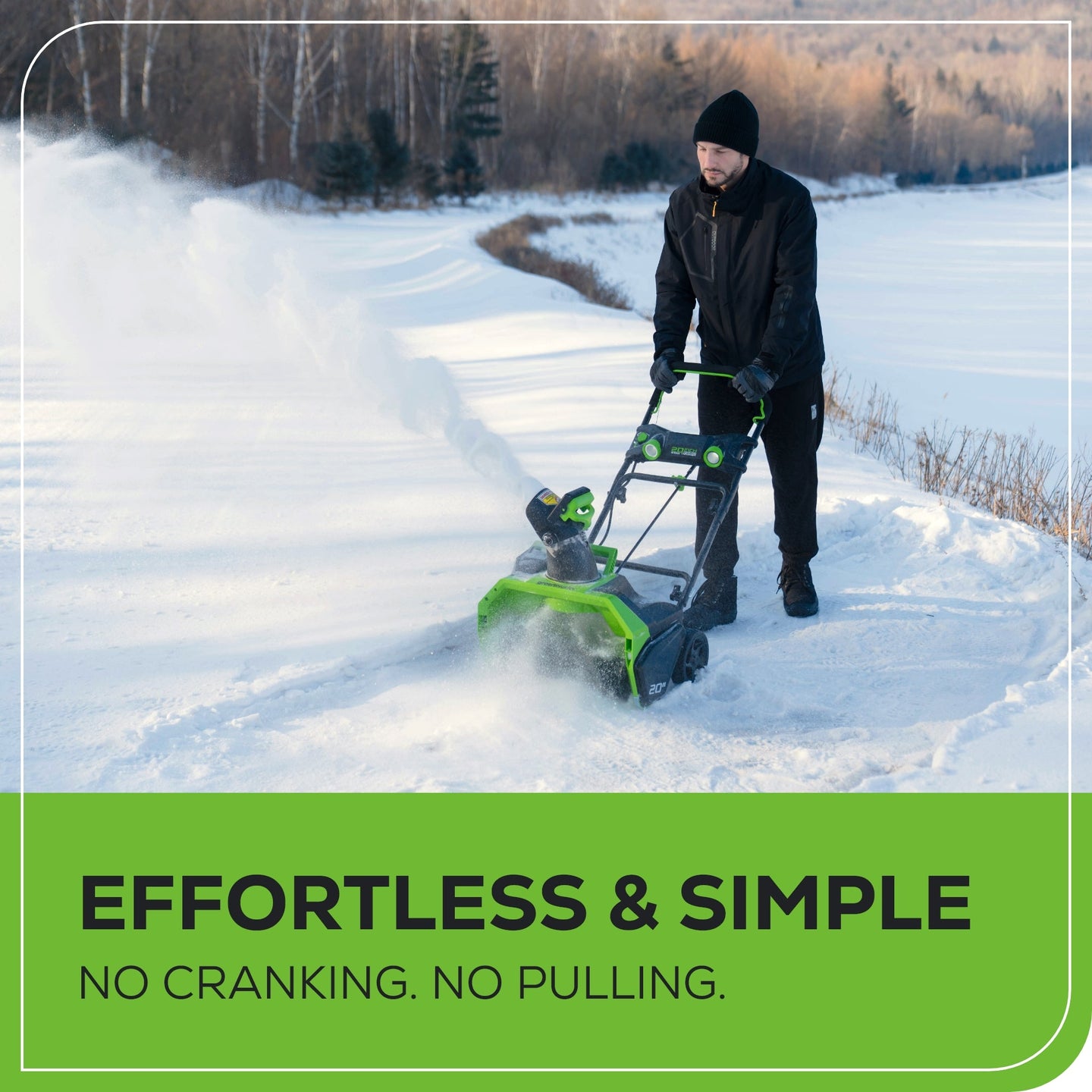 40V 20" Cordless Battery Single-Stage Snow Blower (Tool Only) greenworkstools