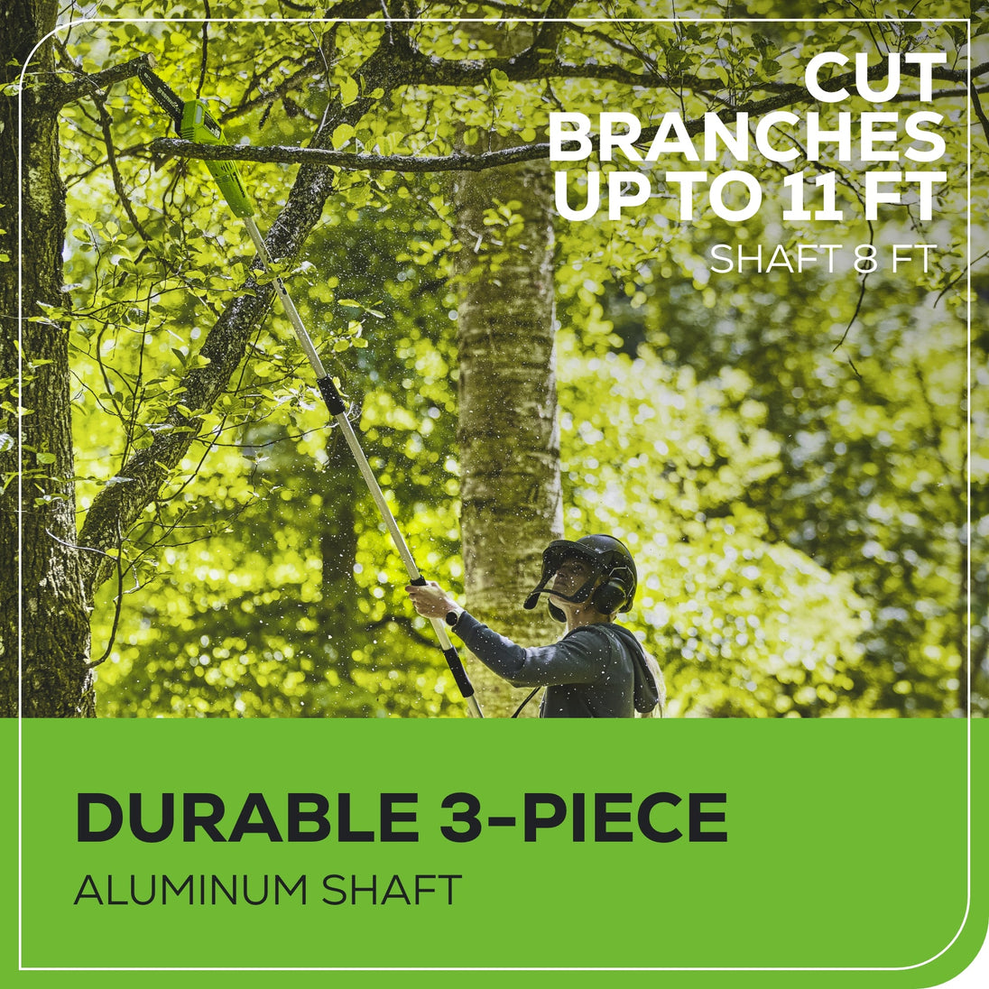 40V Cordless 8" Pole Saw with Hedge Trimmer Attachment Combo Kit (Tool Only) greenworkstools
