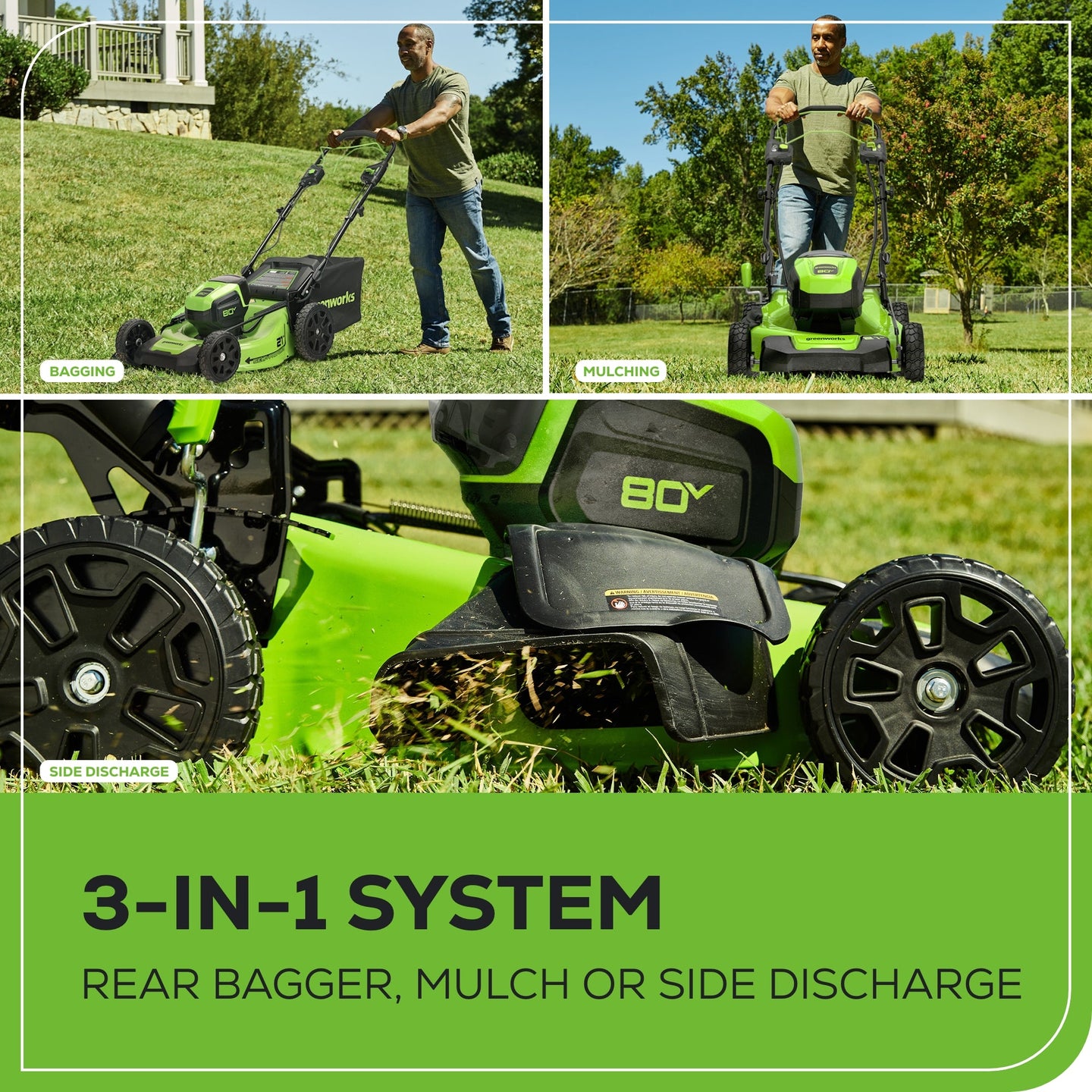 80V 21" Cordless Battery Self-Propelled Mower and Blower: 4.0 Ah Battery and Rapid Charger greenworkstools