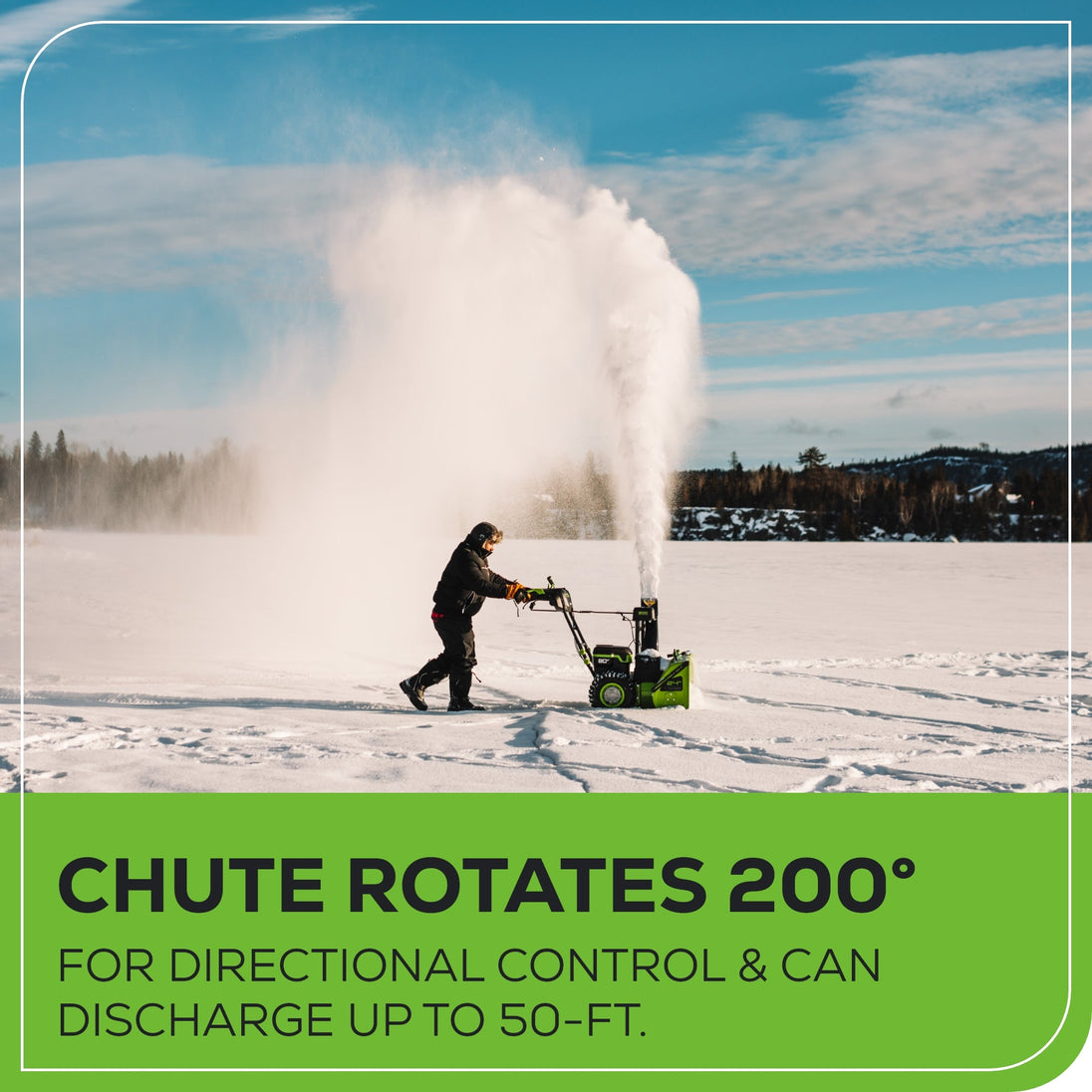 80V 24" Cordless Battery Two-Stage Snow Blower: (2) 5.0 Ah Batteries and Dual-Port Rapid Charger greenworkstools
