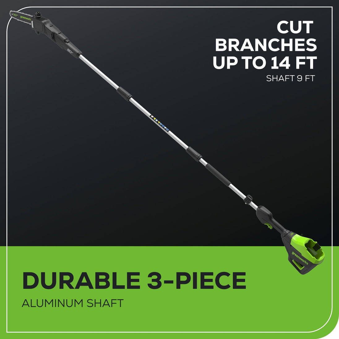 80V 20" Cordless Battery Pole Hedge and 10" Pole Saw Combo Kit: 2.0 Ah Battery and Rapid Charger greenworkstools
