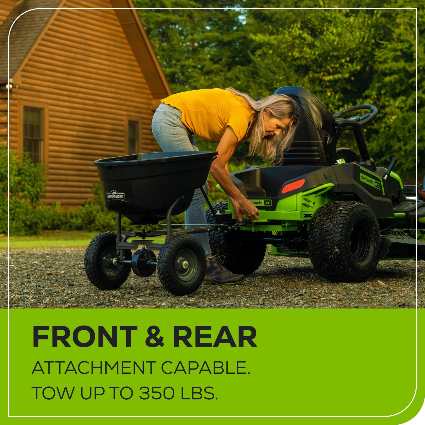 60V 42" Cordless Battery CrossoverT Riding Lawn Mower + Bagger, (6) 8.0 Ah Batteries and (3) Dual-Port Turbo Chargers greenworkstools