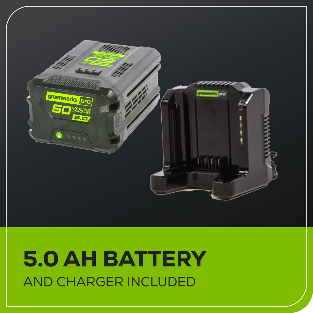 60V 20" Cordless Battery Single-Stage Snow Blower w/ 5.0Ah Battery & Charger greenworkstools
