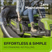 60V 42" Cordless Battery CrossoverT Riding Lawn Mower + Bagger, (6) 8.0 Ah Batteries and (3) Dual-Port Turbo Chargers greenworkstools