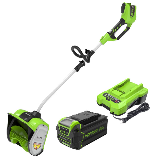 40V 12" Cordless Battery Snow Shovel: 4.0 Ah Battery and Charger greenworkstools