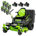 60V 42" Cordless Battery CrossoverZ Zero Turn Lawn Mower + Bagger, (6) 8.0 Ah Batteries and (3) Dual-Port Turbo Chargers greenworkstools