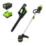 Pro 80V 16" Brushless String Trimmer & 500CFM Leaf Blower Combo w/ 2.0 Ah Battery & Charger greenworkstools