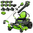 60V 42" Cordless Battery CrossoverZ Zero Turn Riding Lawn Mower 3-Tool Combo Kit, (6) 8Ah Batteries, One(1) 2.5 Ah Battery and (4) Chargers greenworkstools