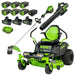 60V 42" Cordless Battery CrossoverZ Zero Turn Riding Lawn Mower 3-Tool Combo Kit, (6) 8Ah Batteries, One(1) 2.5 Ah Battery and (4) Chargers greenworkstools