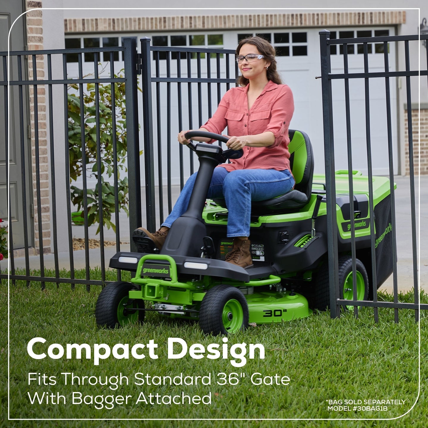 60V 30" CrossoverT Riding Lawn Tractor 3PC Combo Kit, Two 8.0 Ah Batteries, Two 4.0 Ah Batteries, One 2.5 Ah Battery and Two Chargers Greenworks
