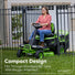 60V 30" CrossoverT Riding Lawn Tractor 3PC Combo Kit, Two 8.0 Ah Batteries, Two 4.0 Ah Batteries, One 2.5 Ah Battery and Two Chargers Greenworks