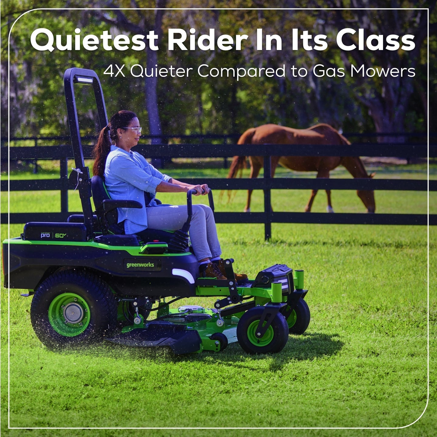 60V 54" MaximusZ Zero Turn Riding Mower 4PC Combo Kit with (2) 20.0 Ah: (2) 8.0 Ah: (2) 4.0 Ah and (1)2.5 Ah Batteries and (2) Charger Greenworks