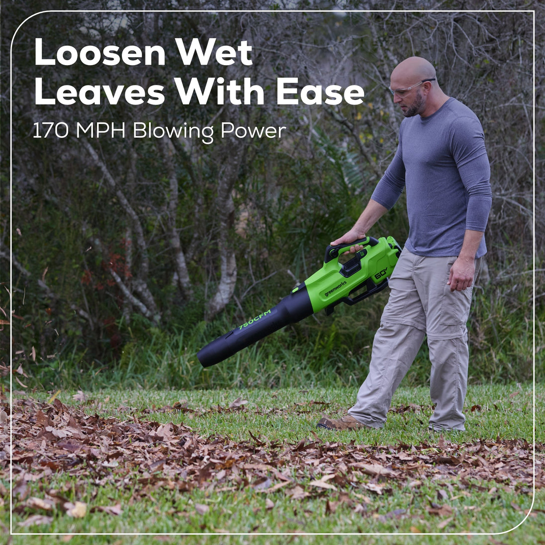 60V 16" Cordless Battery String Trimmer + 750CFM Blower w/2.5Ah Battery and 3A Charger Greenworks