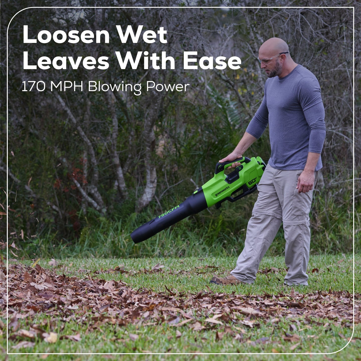 60V 16" Cordless Battery String Trimmer + 750CFM Blower w/2.5Ah Battery and 3A Charger Greenworks