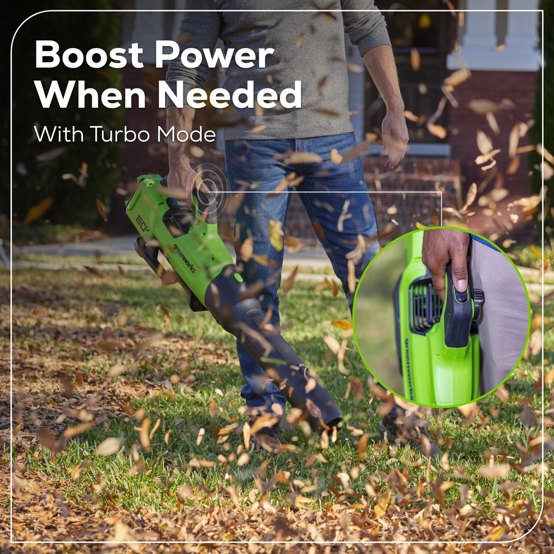 60V 16" Cordless Battery String Trimmer + 750CFM Blower w/2.5Ah Battery and 3A Charger Greenworks
