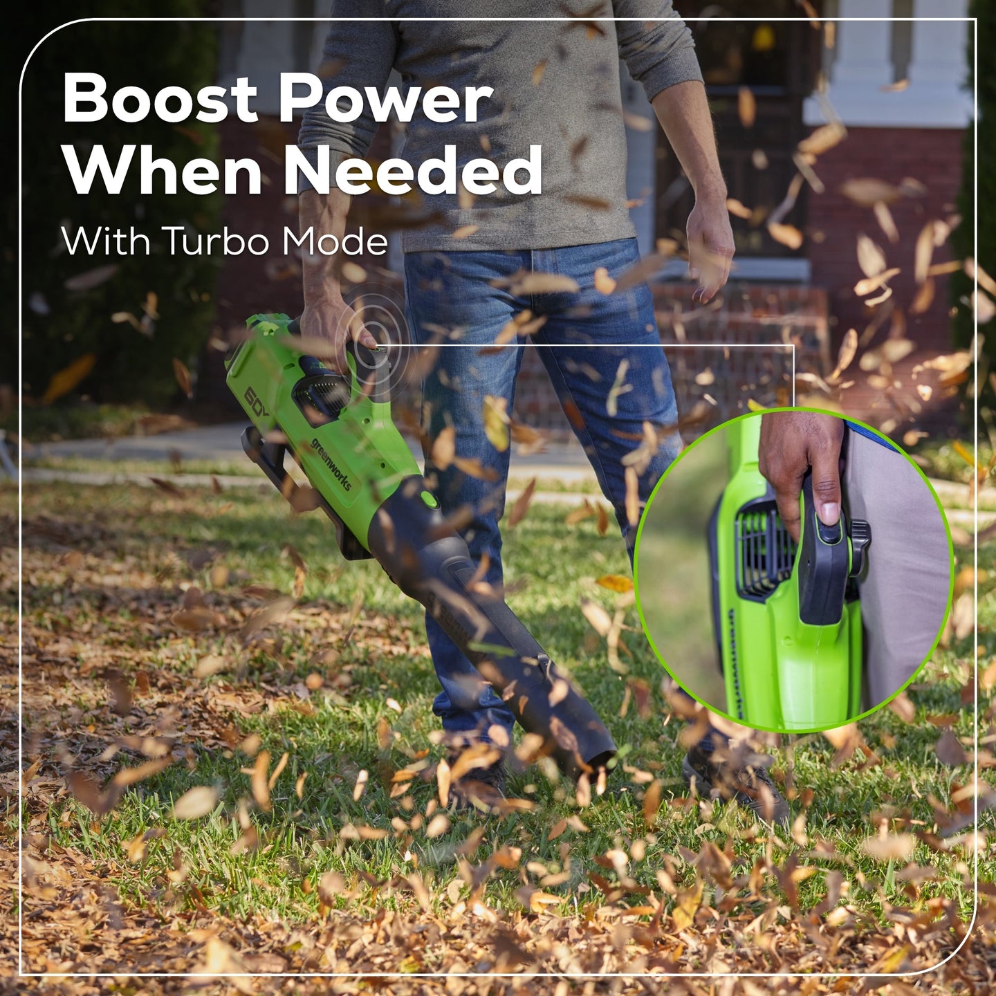 60V 16" Cordless Battery String Trimmer + 750CFM Blower w/2.5Ah Battery and 3A Charger Greenworks