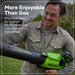 60V 16" Cordless Battery String Trimmer + 750CFM Blower w/2.5Ah Battery and 3A Charger Greenworks