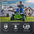 60V 30" CrossoverT Riding Lawn Tractor 3PC Combo Kit, Two 8.0 Ah Batteries, Two 4.0 Ah Batteries, One 2.5 Ah Battery and Two Chargers Greenworks