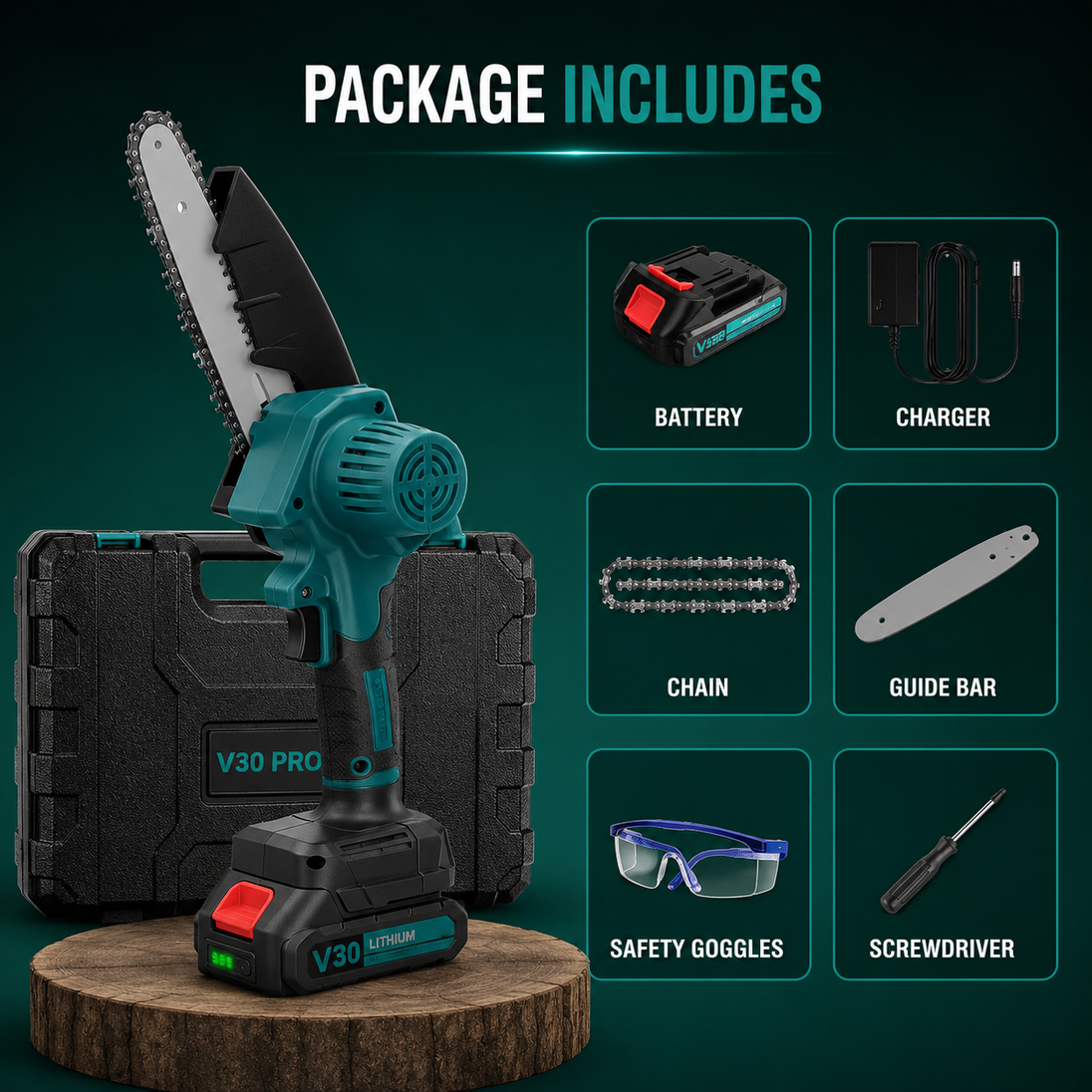 30V Portable Cordless Mini Chainsaw Verokria
