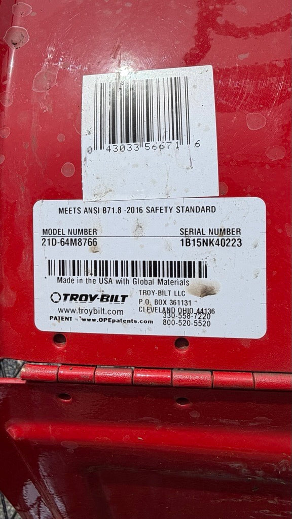 Troy-Bilt Bronco CRT 21D-64M8766 Rear-Tine Tiller Troy Bilt