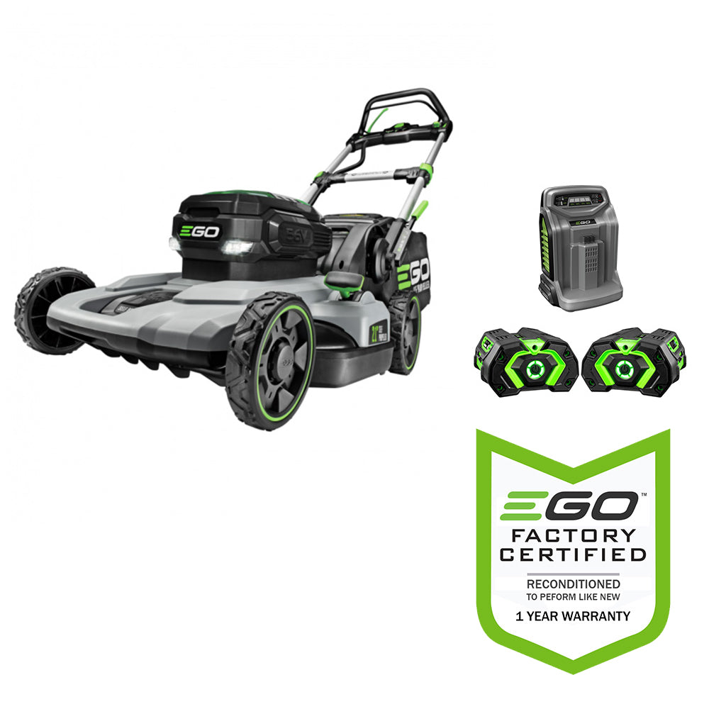 EGO Power+ LM2142SP-FC 21" 56-Volt Lithium-Ion Cordless Electric Dual-Port Walk Behind Self Propelled Lawn Mower with (2) 5.0 Ah Batteries & Charger Included - Reconditioned EGO Power+