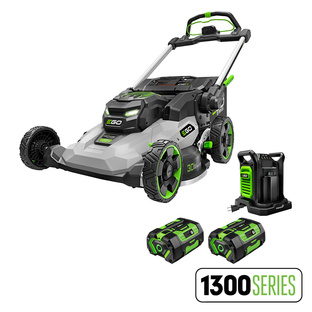 EGO Power+ LM3004SP-2 1300 Series 30 Inch Lawn Mower with Super Composite Deck, Self Propelled and Dual Motors with (2) 6Ah Batteries and Dual Port Charger EGO Power+