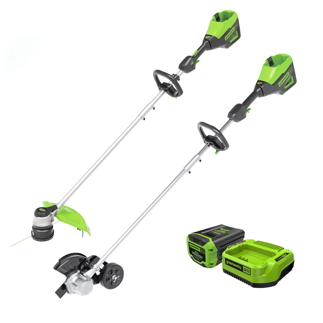 60V 16" String Trimmer and 8" Edger Combo Kit: 2.0 Ah Battery and Charger greenworkstools