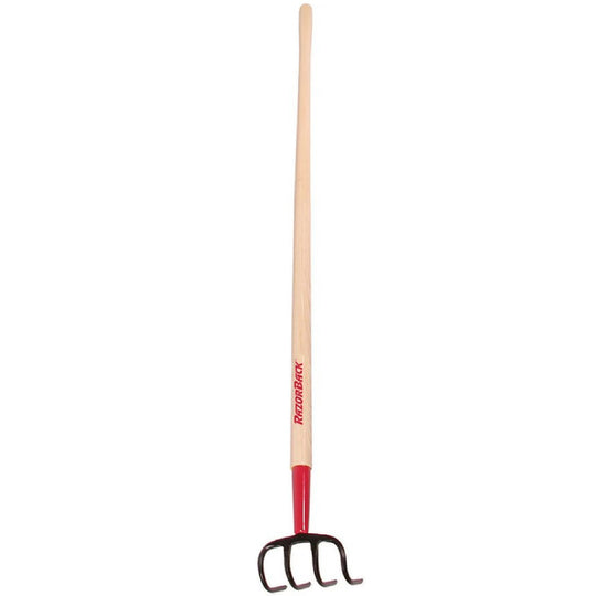 Razor-Back 4-Tine Cultivator Forged with 54-inch Wood Handle RAZOR-BACK
