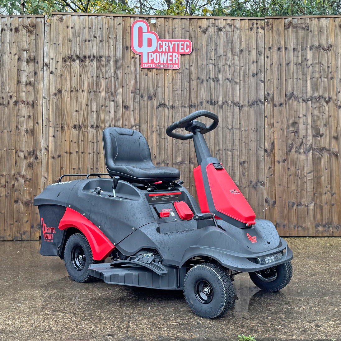 Crytec 26 inch Ride On Petrol Lawn Mower 224cc Mulcher Crytec
