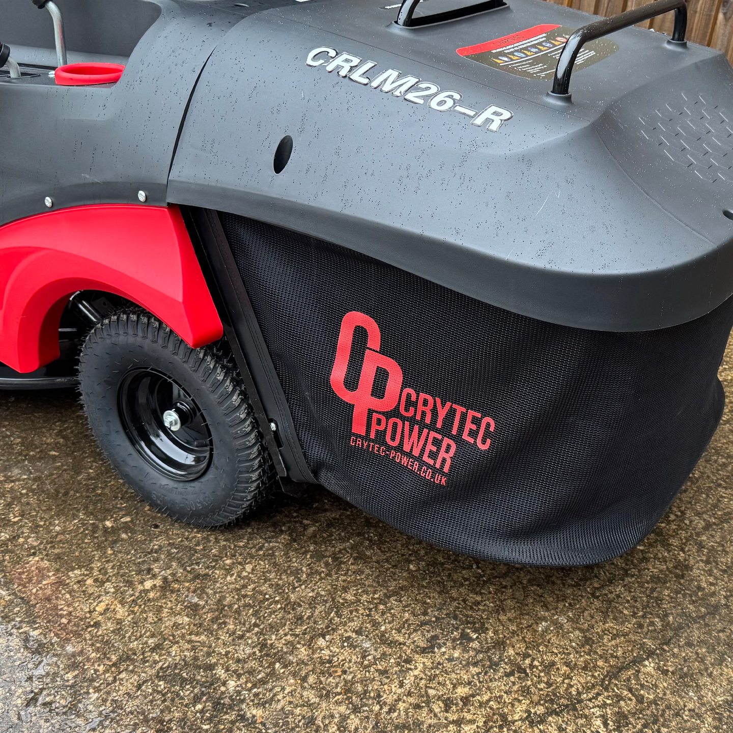 Crytec 26 inch Ride On Petrol Lawn Mower 224cc Mulcher Crytec
