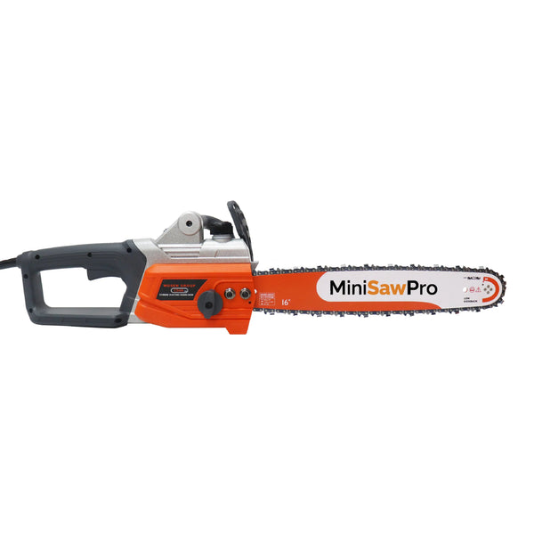MiniSawPro S580E corded electric chainsaw – 58V 16-inch bar brushless motor compact saw for home wood cutting