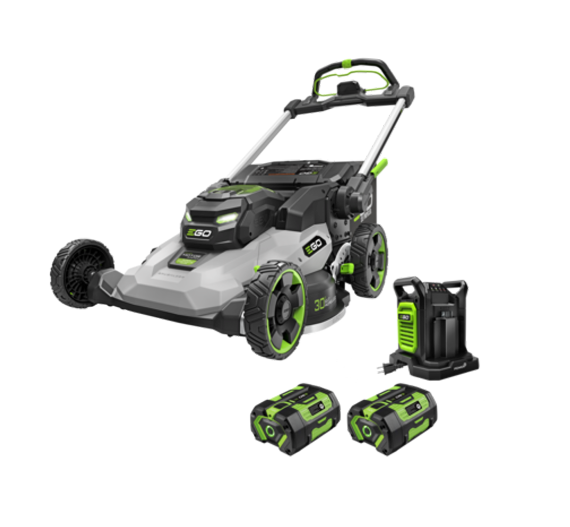 EGO Power+ LM3004SP-2 1300 Series 30 Inch Lawn Mower with Super Composite Deck, Self Propelled and Dual Motors with (2) 6Ah Batteries and Dual Port Charger EGO Power+