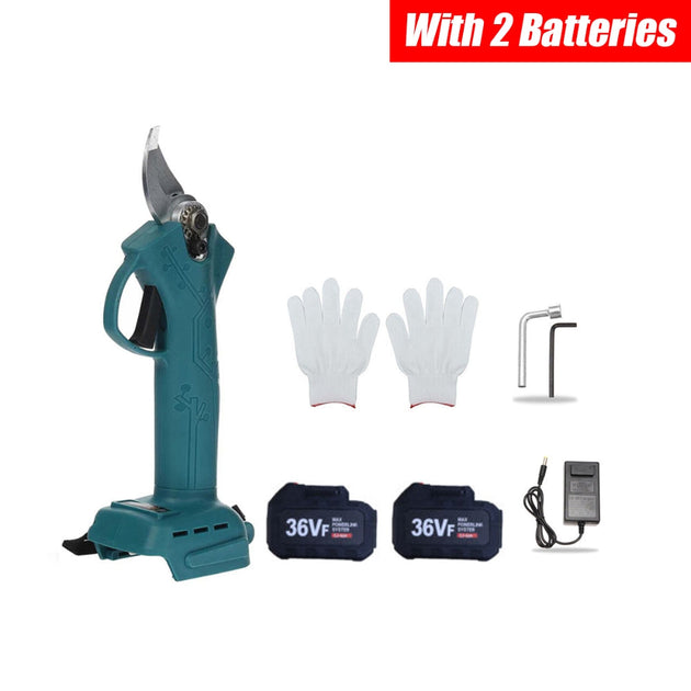 Cordless Electric Pruning Shears Secateur Rechargeable Branch Cutter W/ 2 Battery The Ortus Warehouse