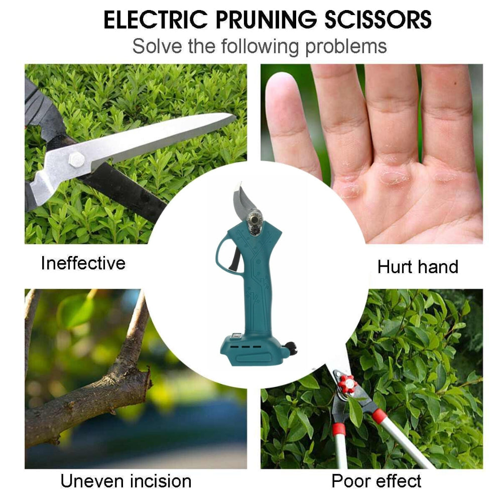 Cordless Electric Pruning Shears Secateur Rechargeable Branch Cutter W/ 2 Battery The Ortus Warehouse