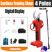 Cordless Brushless 4 Pole Pruning Shear Secateur With 2 Batteries Bush Cutter RED The Ortus Warehouse