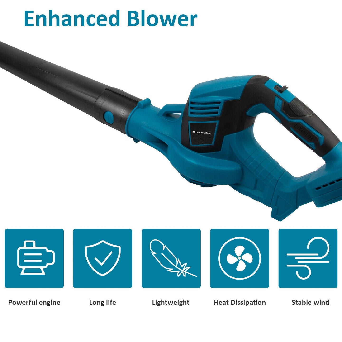 Cordless Garden Leaf Dust Blower Handheld For Makita With 2Battery & Charger 36V Platinum Deals