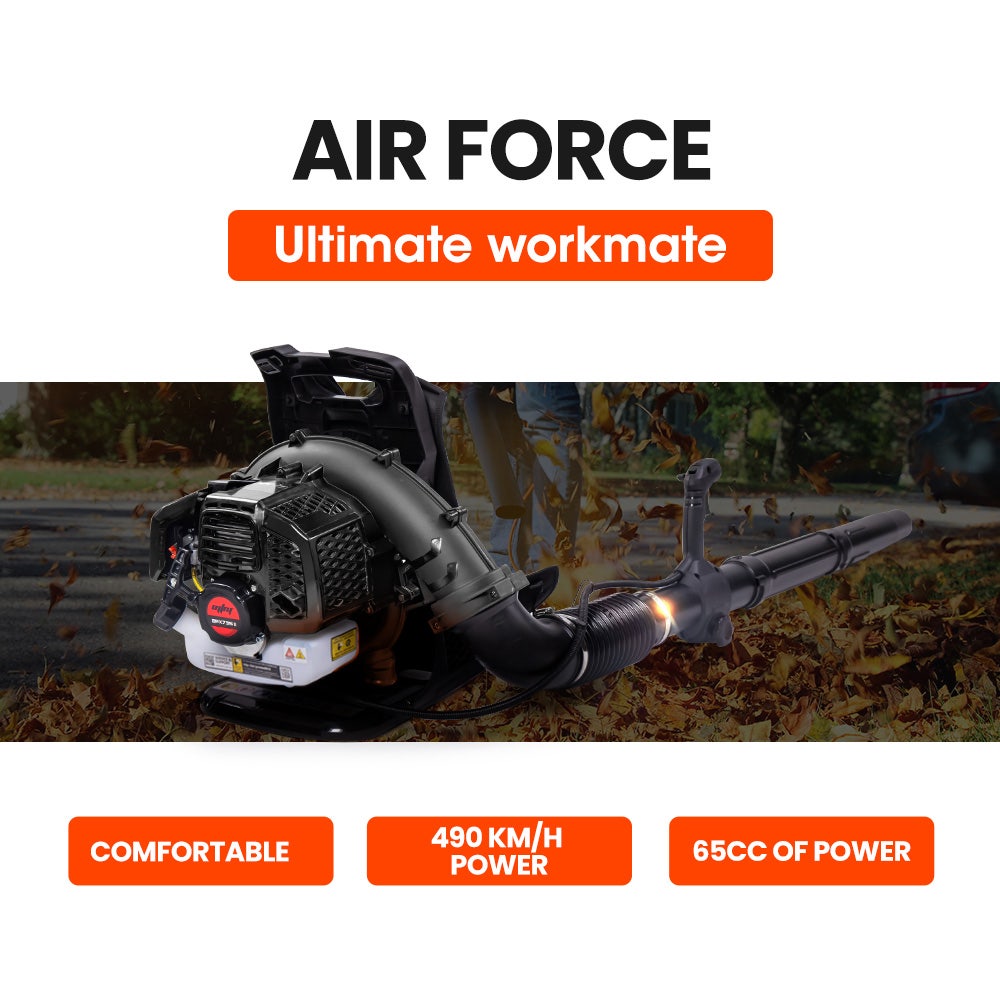 MTM 65CC Petrol Backpack Leaf Blower - Commercial 2 Stroke Garden Yard Tool Back Platinum Deals
