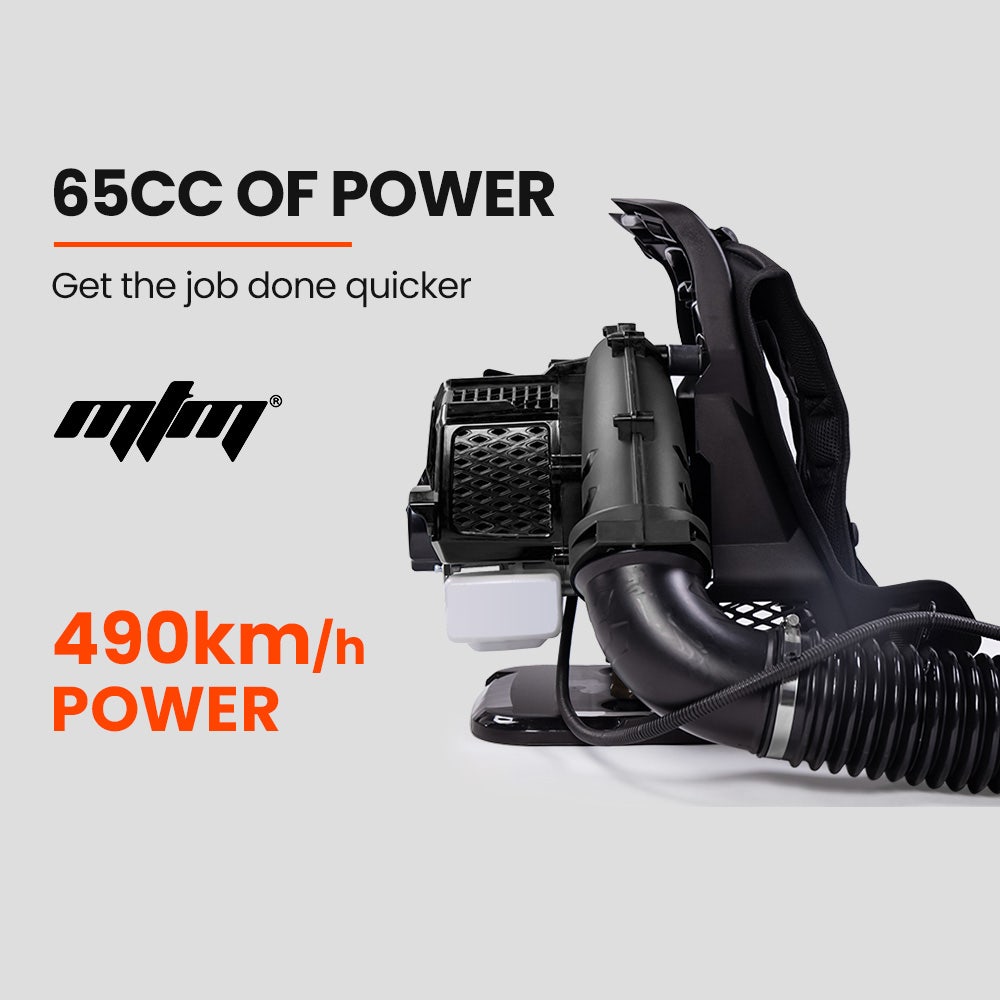 MTM 65CC Petrol Backpack Leaf Blower - Commercial 2 Stroke Garden Yard Tool Back Platinum Deals