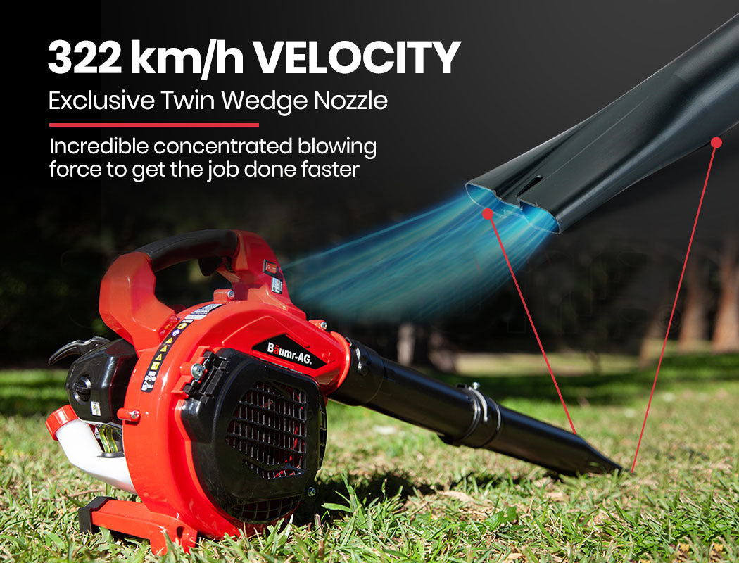 BAUMR-AG Cordless Leaf Blower Vacuum Petrol Hand Garden Lawn Held Vac 2-Stroke Platinum Deals