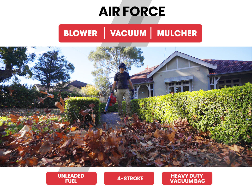 Baumr-AG Petrol Leaf Blower Vacuum 4 Stroke - Vac Garden Commercial Hand Outdoor Platinum Deals