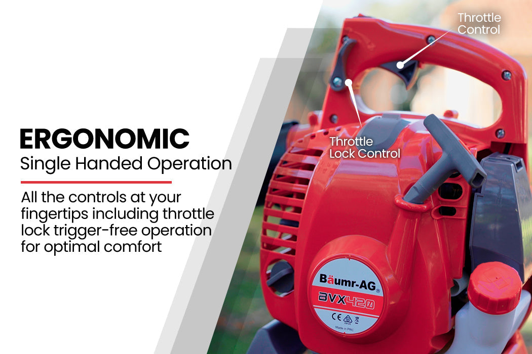 Baumr-AG Petrol Leaf Blower Vacuum 4 Stroke - Vac Garden Commercial Hand Outdoor Platinum Deals